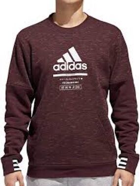 Adidas men’s post game crew sweatshirt dark maroon size medium